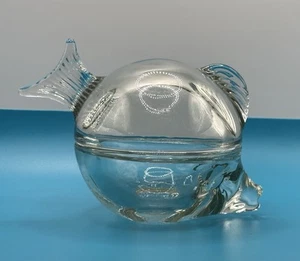 Vintage Anchor Hocking Glas Fisch Schmuckschatulle/Ring Schale mit Deckel - Bild 1 von 16