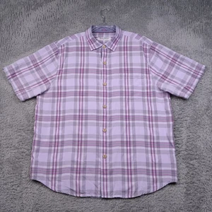 Tommy Bahama Shirt Mens Large The Coconut Point Purple Plaid Islandzone - Picture 1 of 14
