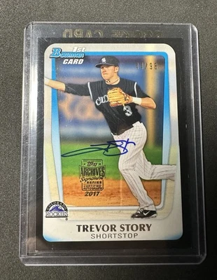 2017 Topps Archives All-Star Signature Edition Buybacks - Trevor Story /98 - Image 1 of 2