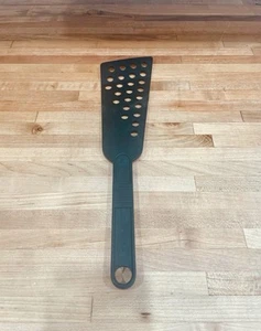 T-Fal Black Nylon Fish Spatula Slotted Holes Turner Long Blade Angled Flipper - Picture 1 of 10