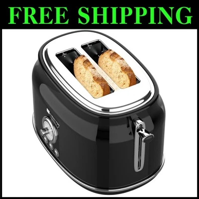 2 Slice Toaster, Retro Style, Wide Slot for Bread, - Image 1 of 4