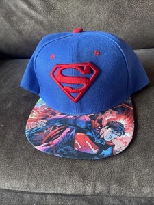 Superman Mütze Kappe Druckknopflasche Herren rot blau Grafik DC Comics sechs Flaggen - Bild 1 von 4