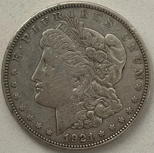 1921 Morgan Silver Dollar $1 Coin Denver Mint 90% Silver Circulated - Picture 1 of 2