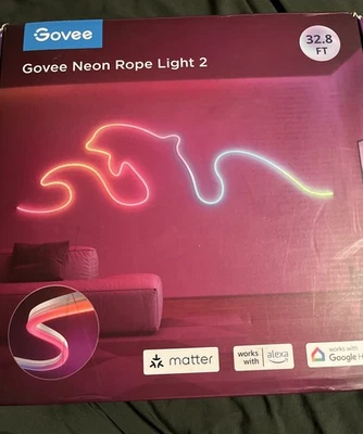 Luces de cuerda de neón Govee 2 32,8 pies RGBIC cuerda tira de luz con control de aplicación H61D6 Foto 1 de 4