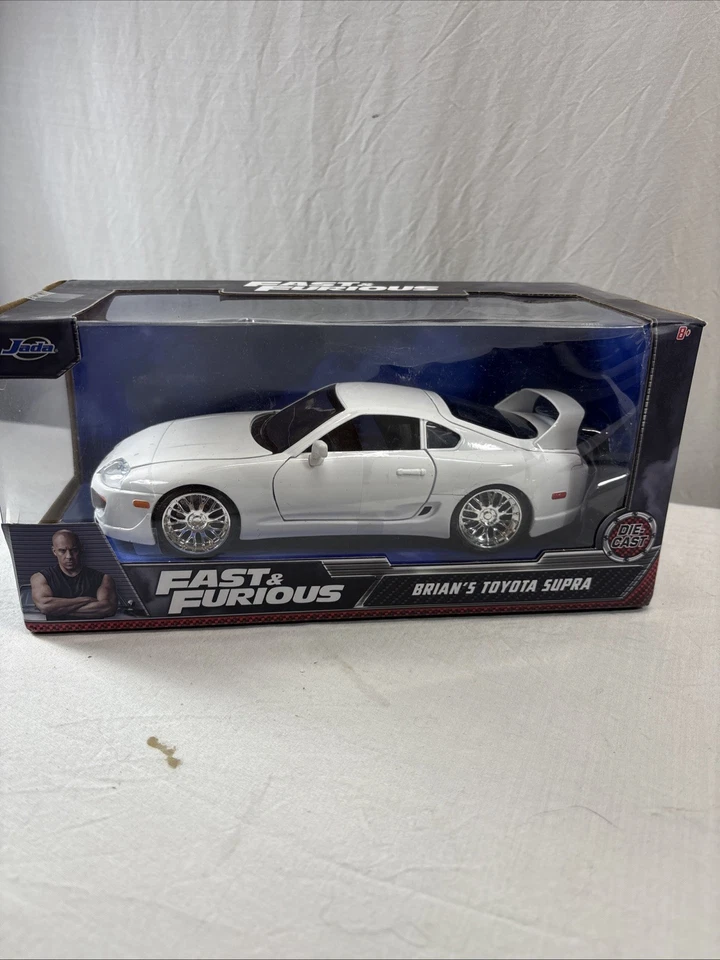 Fast & Furious 1:18 Diecast Vehicle: White Toyota Supra Rare MIB Brian’s Supra - Image 1 of 4