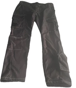 Pantalones cargo modernos Smoke & Ash negros talla grande con cordones imitación seda - Imagen 1 de 11