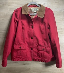 Damen Vintage L.L. Bean Barn Chore Jacke Flanell gefüttert Mantel Gr. XL rot - Bild 1 von 14