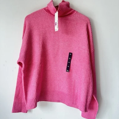 MARKS & SPENCER Ladies Ribbed Roll Neck Jumper Size XL 20 22 Petal Pink - Image 1 of 4