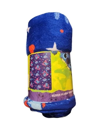 Disney Lilo & Stitch Blue Stitch Donuts Suave Peluche Manta 46" x 60" Corazón Foto 1 de 3