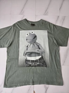 Vintage 90's Kermit The Frog Calvin Klein Parody Graphic Print Tshirt Mens XL - Picture 1 of 9