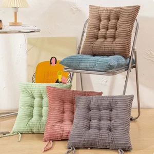 Square Corduroy Chair Soft Pad Thick Seat Cushion For Dining Patio Sofa Buttocks - Picture 1 of 16