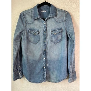 Gap 1969 Western Jeanshemd Blau Größe S Langarm Perlen Knopfleiste - Bild 1 von 5