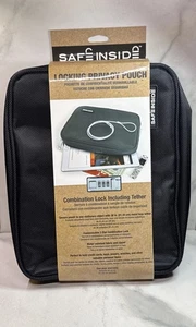 Safe Inside Locking Privacy Pouch Combination Lock w/Tether New Bl 10.25”7.88x2” - Picture 1 of 2