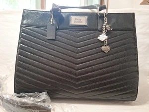 H D schwarze Umhängetasche Handtasche groß Kunstleder ohne Markierungen  - Bild 1 von 13