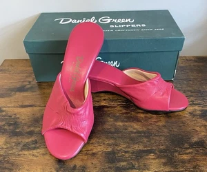 Zapatillas SHERRIE de Colección de Cuero Rosa Magenta Daniel Verde Talla 5 Nuevas en Caja #62389 - Imagen 1 de 10