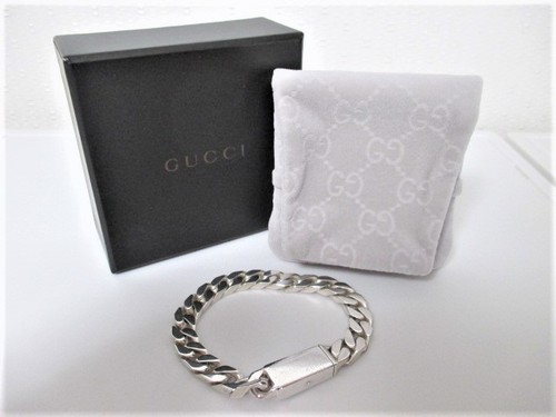 GUCCI Bracciale Argento Uomo S 19cm Molto Popolare