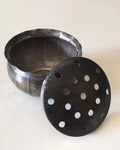 Scatola Flower Frog Vintage In Argento 800 - Foto 1 di 4
