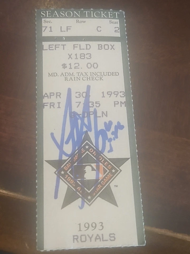 greg gagne signed ticket autographed kansas city royals kc 1993 game ticket stub - Imagem 1 de 1