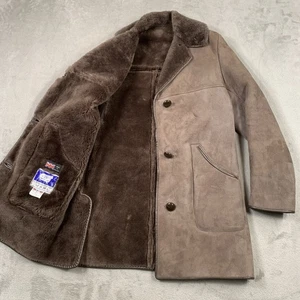 Abrigo de enfermera para mujer Reino Unido 14 marrón piel de oveja piel de oveja vintage Borg polar Sherpa - Imagen 1 de 17