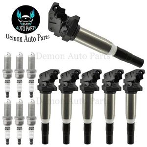 6pcs Ignition Coil and Spark Plug For 2008-2011 BMW 528i Base xDrive 3.0L L6 - Picture 1 of 8