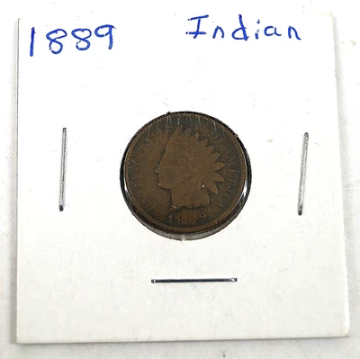 Indian Head Penny One Cent 1889 Antique VTG Coin Flip Collector Resell 237 B131 - Image 1 of 4