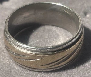 Women’s Sterling 925 And Gold 10k Wedding Band measures .690 5.19 Grams - Picture 1 of 9