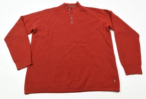 Smartwool Merino Wool Sweater Mens XL Red Knit Long Sleeve Pullover Mock Neck - Picture 1 of 12