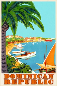 Póster de viaje por mar Caribe de Roger Broders estampado art deco 313 - Imagen 1 de 2
