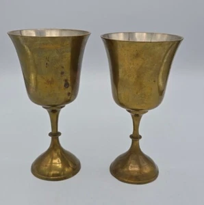 2er Set Messingbecher Kelch Weinbecher Made in India - Bild 1 von 9