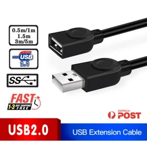 USB Extension Data Cable 2.0 A Male to A Female Long Cord for MacBook & Computer - Picture 1 of 17