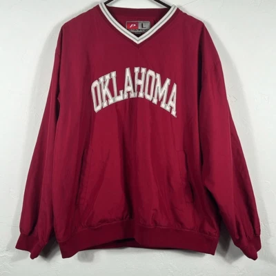 Vintage OKLAHOMA SOONERS Pro Player Embroidered Pullover Jacket Sz Lg - EUC - Image 1 of 4