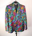 Vintage Miss Jackson's Button Up Jacket 100% Silk Long Colorful Womens Size L