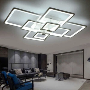 Modern LED Ceiling Light Dimmable Pendant Lamp Living Room Chandelier Fixture - Picture 1 of 12