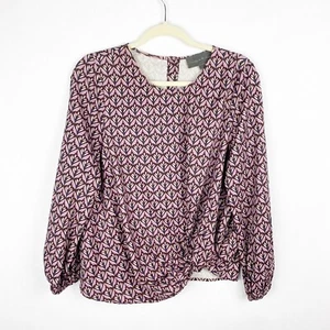 Anthropologie Sunday in Brooklyn Twist Knot Front Top Blouse Purple Size Small - Picture 1 of 10