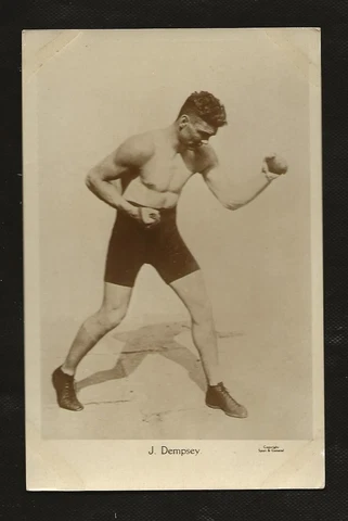 1920s JACK DEMPSEY Vintage Original RPPC Real Photo Boxing Postcard Cover