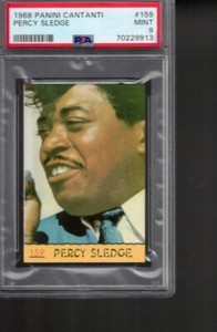 #159  PERCY SLEDGE    1968 PANINI CANTANTI sticker  PSA 9  pop 2   1 higher