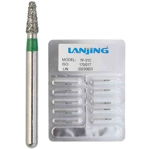 Fresa dental Diamond FG TF-31C cónica extremo plano grano grueso para pieza de mano de alta velocidad - Imagen 1 de 4