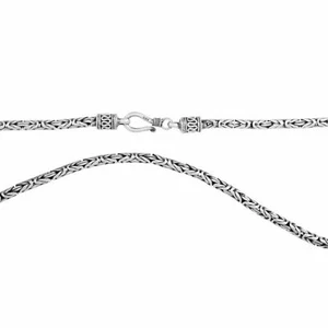 Königskette 3mm Rund Oxidiert Massiv 925 Sterling Silber Damen Herren Geschwärzt - Bild 1 von 6