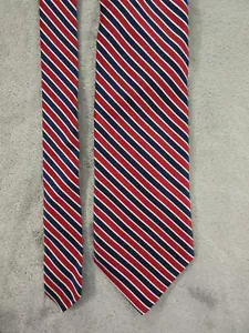 Corbata Nautica Newton Armario Rayas Rojo y Azul Marino Blanco - 3.5" Ancho Nueva con Etiquetas - Imagen 1 de 3