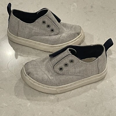 Toms Paseo высоты туфли ботинки серый темно-синий размер 7 США ребенка ясельного возраста крюк петля без шнуровки - Изображение 1 из 4