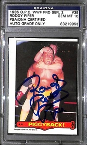 Rowdy Roddy Piper Signed 1985 O-Pee-Chee WWF Rookie Card 39 PSA/DNA RC Gem Mint - Picture 1 of 7