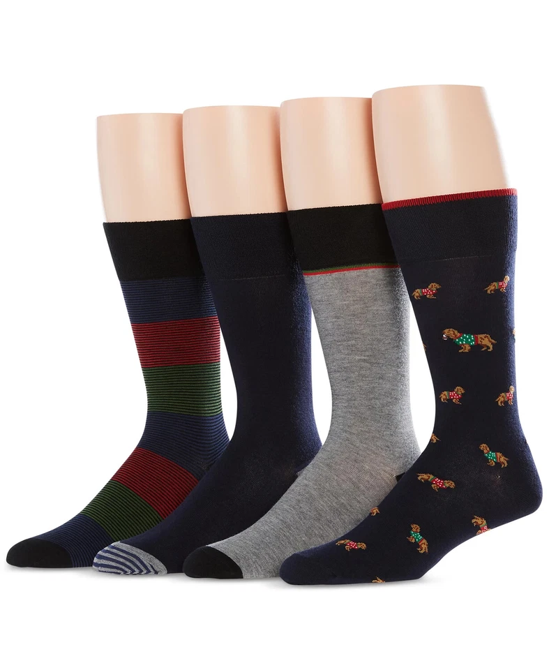 Paquete de 4 Perry Ellis multicolor para hombre S11 Calcetines Golden Retriever Foto 1 de 1