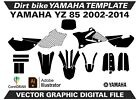 YAMAHA YZ 85 2002-2014 Template Vector Format Ai CDR EPS M87