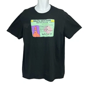 SpongeBob PATRICK DL T-Shirt/Uomo (XL) Nero Nickelodeon 100% Cotone - Foto 1 di 4