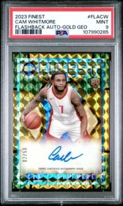 2023-24 Topps Finest Cam Whitmore Flashback oro geometrico automatico /50 PSA 9 - Foto 1 di 2