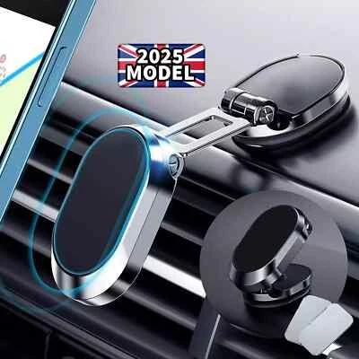 Car Phone Holder Magnetic Car Phone Mount 6 Powerful Internal Magnet Retractable - Image 1 of 4