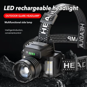 LED Headlamp Camping Rechargeable Headlight Head Torch Fishing Light AU - Picture 1 of 23