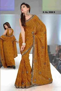 Akshara Fancy festival wear designer Georgette Sari with sequin design - Picture 1 of 1