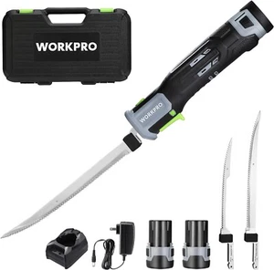 WORKPRO 12V Cordless Electric Fillet Knife with 8'' and 10'' Razor-Sharp Blades - Picture 1 of 11