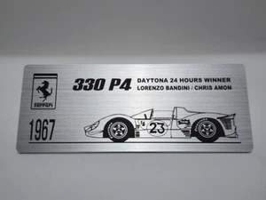 1967 Ferrari 330 P4 Daytona Winner #23 Metal Name Plate Plaque for 1/8 1/12 1/18 - Picture 1 of 3